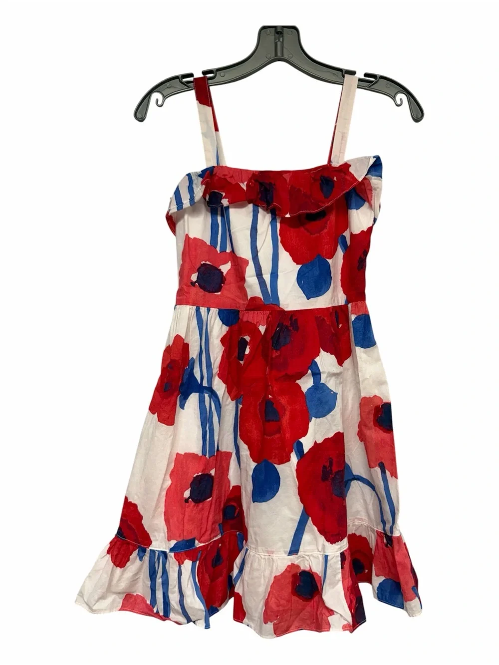 GapKids Girls Size XL 12 White Red Blue Floral Ruffle Sundress